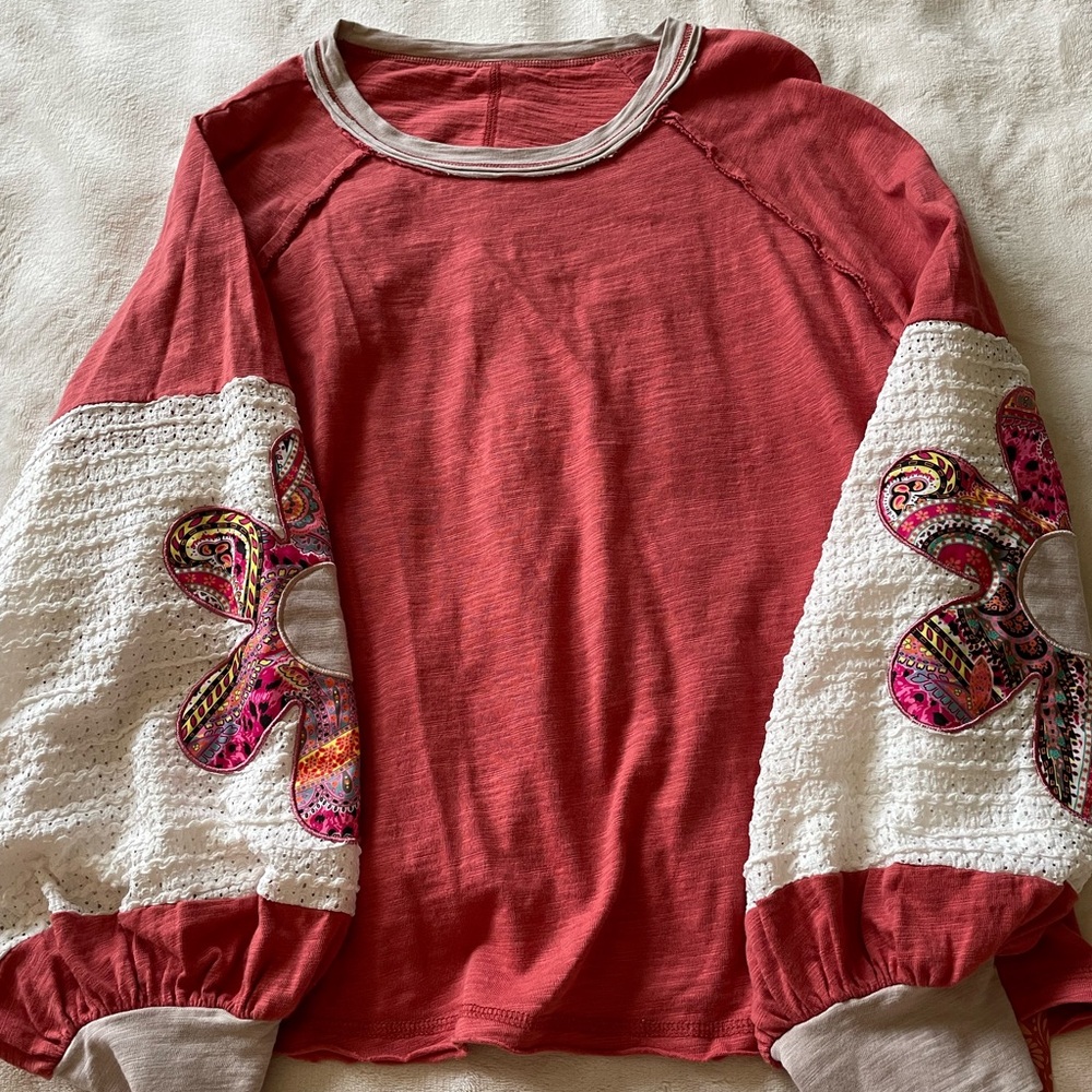 SHEIN Red Long Sleeve Top